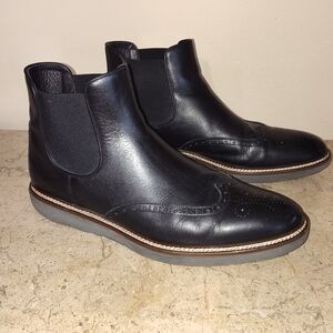 Johnson & Murphy Black Leather Oxfords, Made In Italy